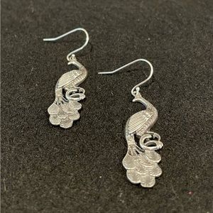 LOVE HEALS SILVER PEACOCK EARRINGS